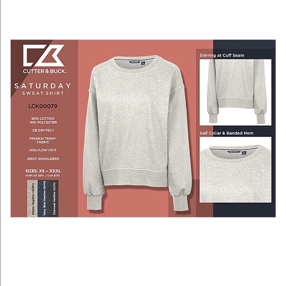 Cutter & Buck Saturday Cotton Blend Womens Crew Neck Sweatshirt
LCK00079 - Picture 2 of 3